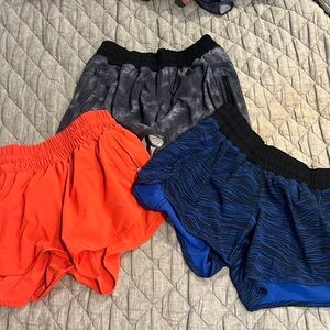 Lululemon Tracker shorts. Selling 3 pairs together. Size 6
